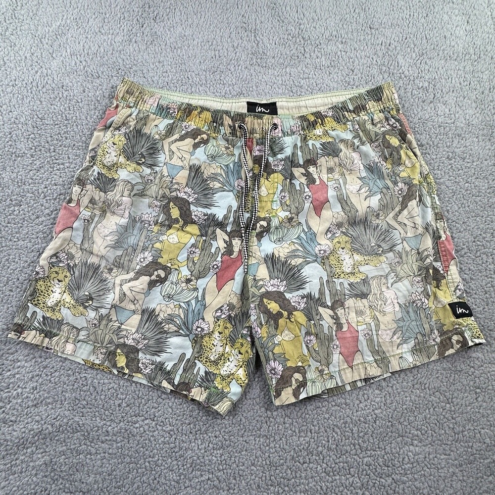 Imperial Motion Mens Board Shorts Size XL Swim Trunks Bikini Girls‎ Animal Print